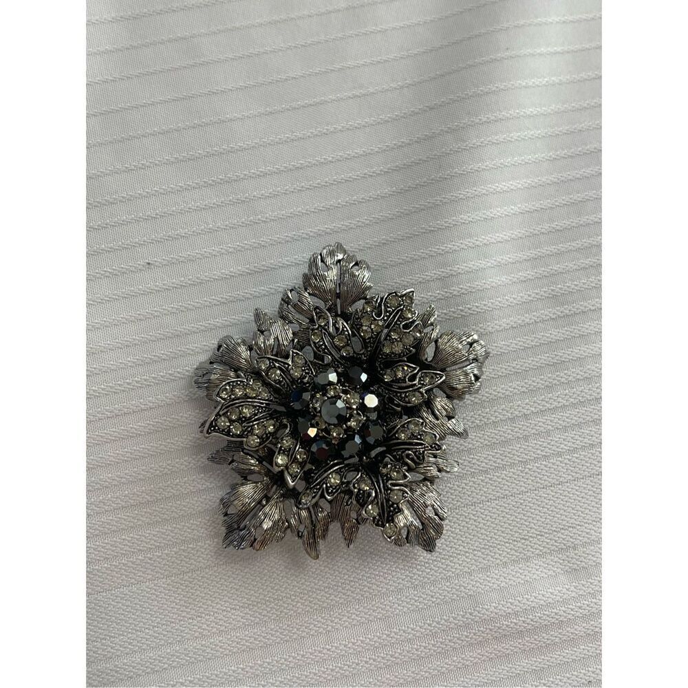 SNK Rhinestone Brooch Signed Rare
